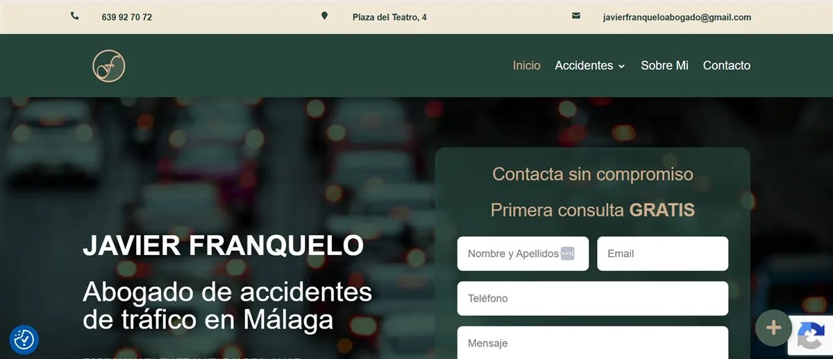 Web de Javier Franquelo, abogado de accidentes de tráfico en Málaga